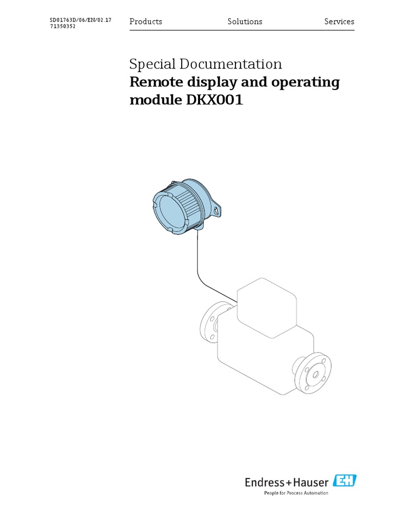Special Documentation Remote Display and Operating Module DKX001 PDF