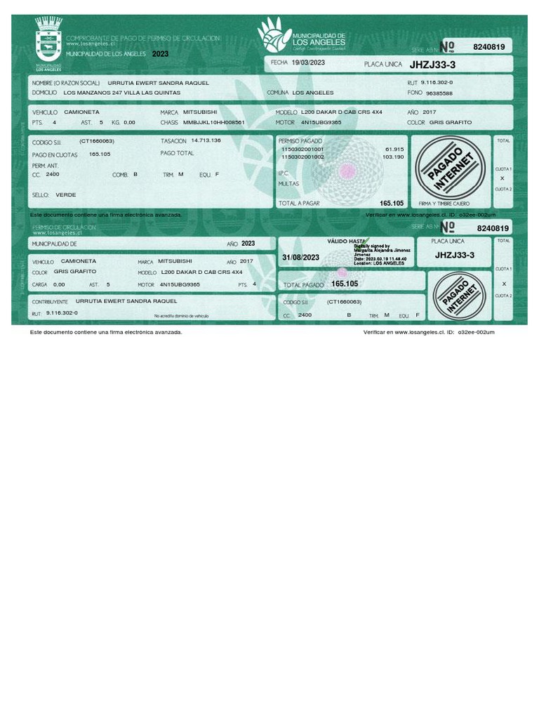 Vehicle Registration Document PDF