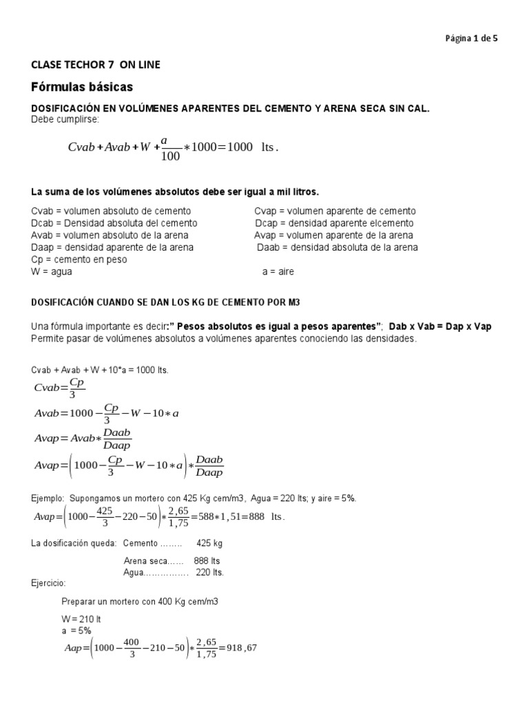 Clase 7 Techor Online | PDF | Densidad | Cemento