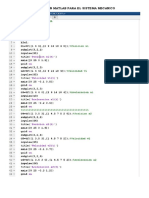 Codigo en Matlab para El Sistema Mecanico