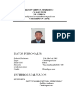 CV Yeison Chavez Zambrano Técnico Asistencia Administrativa Chimichagua