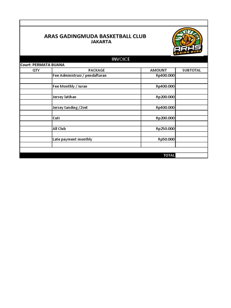 Aras Gadingmuda Basketball Club Jakarta PDF