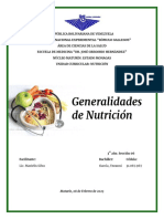 Generalidades de Nutrición: Lic. Marielis Silva García, Yezanni 31.067.967
