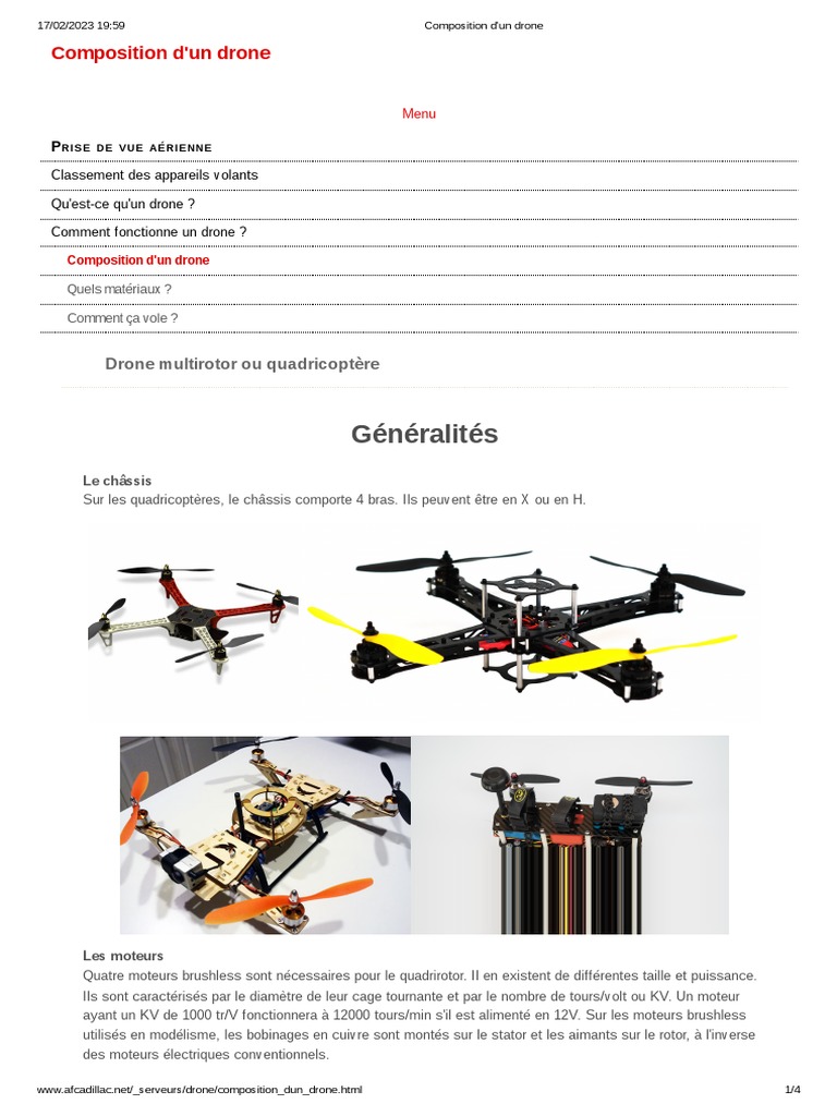 Composition d'un drone détaillée | PDF | Quadrirotor | Biens manufacturés