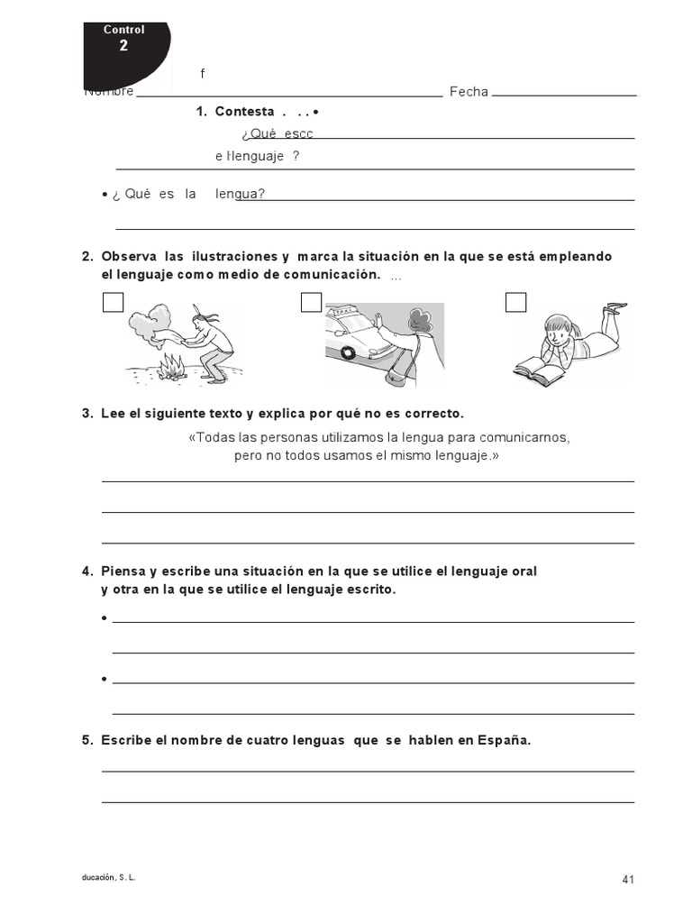 Exámenes y ejercicios de lengua 5º primaria | PDF | Lingüística ...
