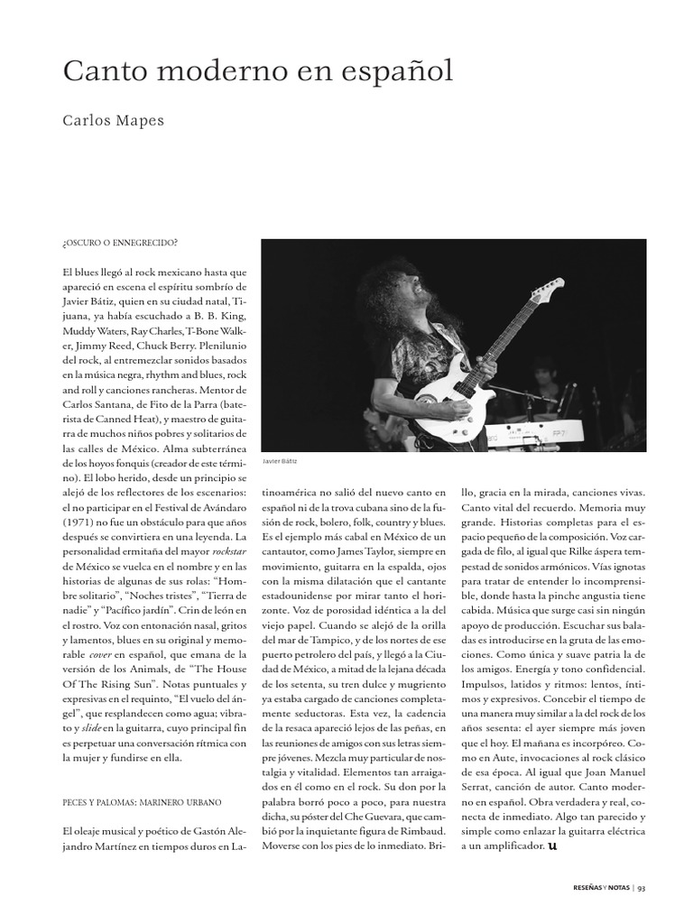Carlos Mapes - Canto Moderno en Español | PDF | Blues | La música rock