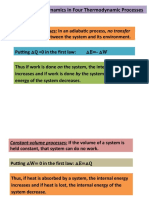 First Law of Thermodynamics in Four Thermodynamic Processes