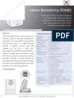 Leitor biométrico USB FOH02 com detecção de digital falsa