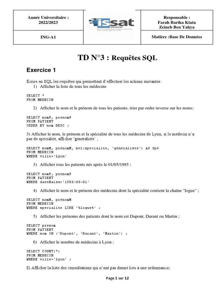 Correction TD3 | PDF | Données | Données informatiques