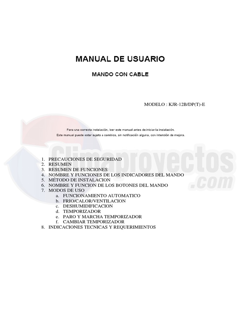 Manual De Instalaciond Termostato Carrier 40 Erq Cp Pdf Bienes