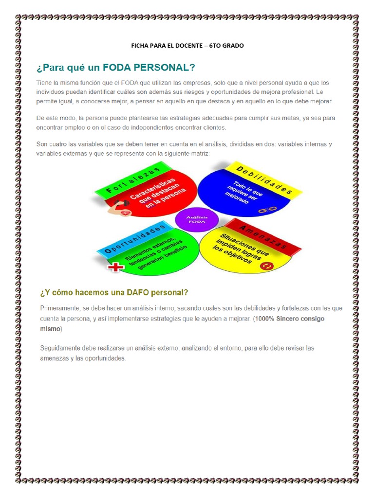 Ficha para El Docente Foda | PDF | Relaciones personales, crianza y ...