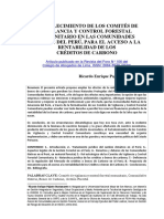 Fortalecimiento de Los Comités de Vigilancia y Control Forestal Comunitario en Las Comunidades Nativas Del Perú, para El Acceso A La Rentabilidad de Los Créditos de Carbono (2a Ed)