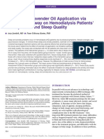 The Effect of Lavender Oil Application Via Inhalation Pathway On Hemodialysis Patients' Anxiety Level and Sleep Quality