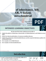 Modes of Inheritance, XD, XR, Y-Linked, Mitochondrial