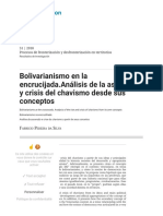 Bolivarianismo en La Encrucijada - Análisis de La Ascensión y Crisis Del Chavismo Desde Sus Conceptos