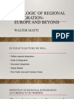 The Logic of Regional Integration-Europe and Beyond: Walter Matti