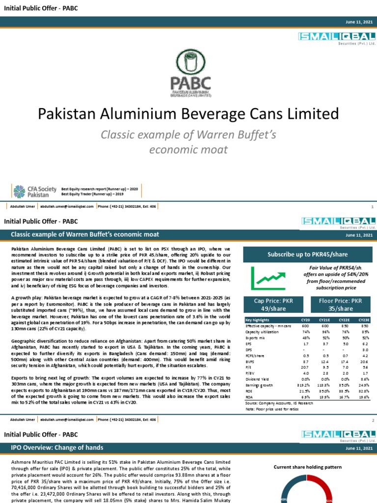 PABC IPO Overview and Investment Insights | PDF | Valuation (Finance ...