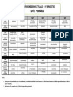 Rol de Exámenes Bimestrales - Iv Bimestre Nivel Primaria: Fecha 4AP 4BP 5AP 5BP 6AP 6BP