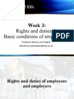 Week 3:: Rights and Duties & Basic Conditions of Employment