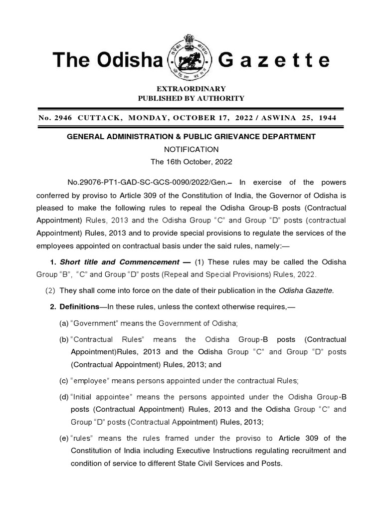 Gazetted Notification No. 2946-1 | PDF | Legal Documents | Governance