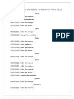 Calendário Do Ministério Cristianismo Pleno