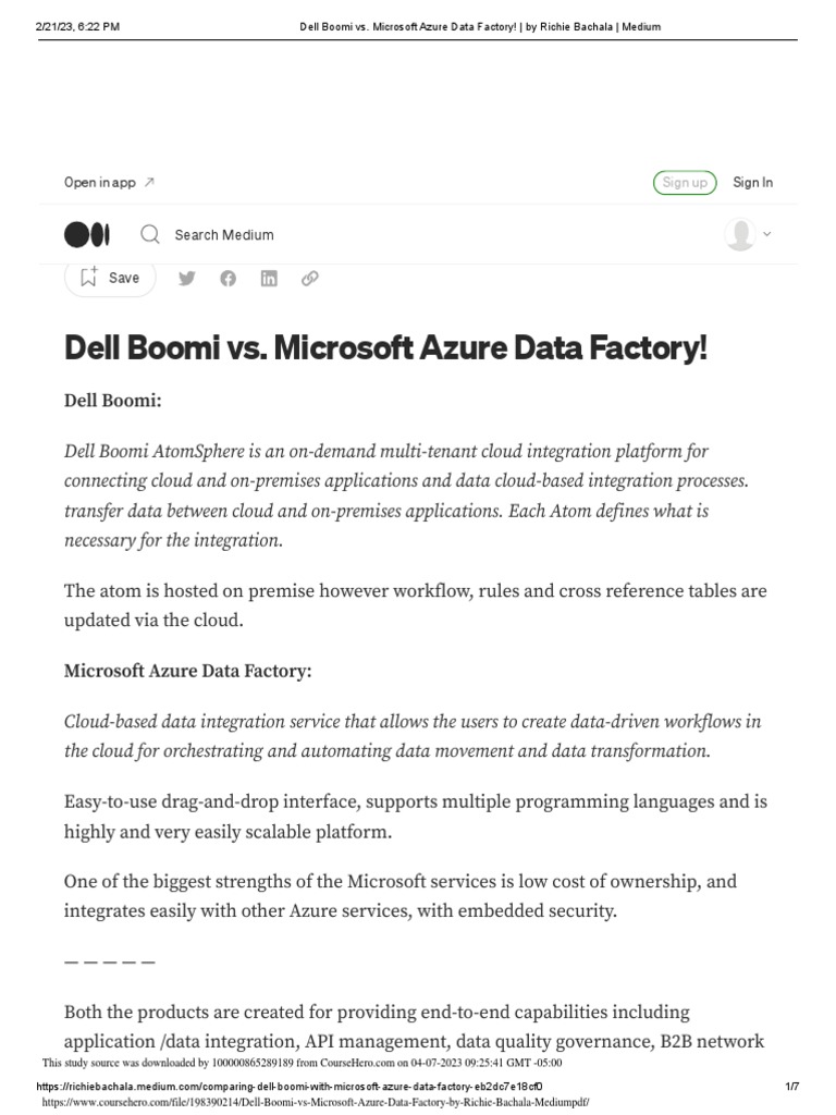Dell boomi vs microsoft azure data factory by richie bachala medium