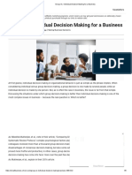 Group vs. Individual Decision Making For A Business