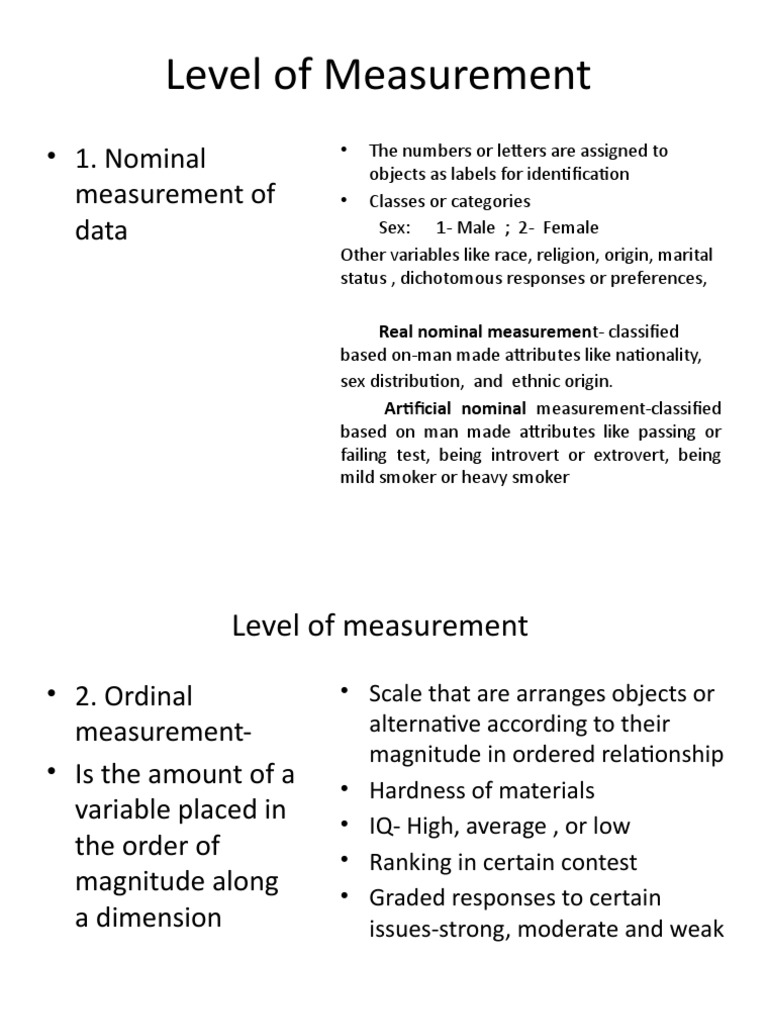 Level of measurement pdf level of measurement qualitative research