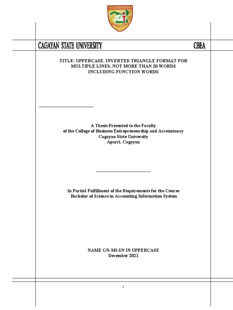 CSU Thesis Format Guidelines | PDF | Paragraph | Thesis