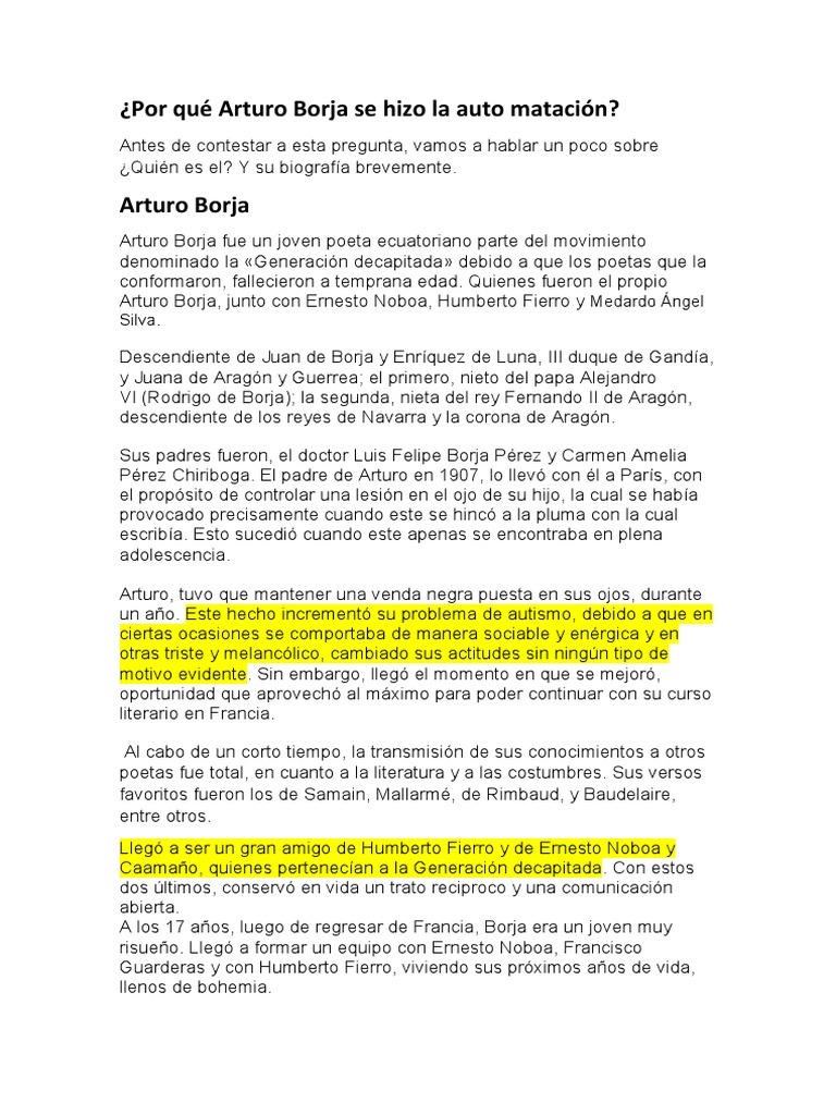 Arturo Borja Biografía PDF