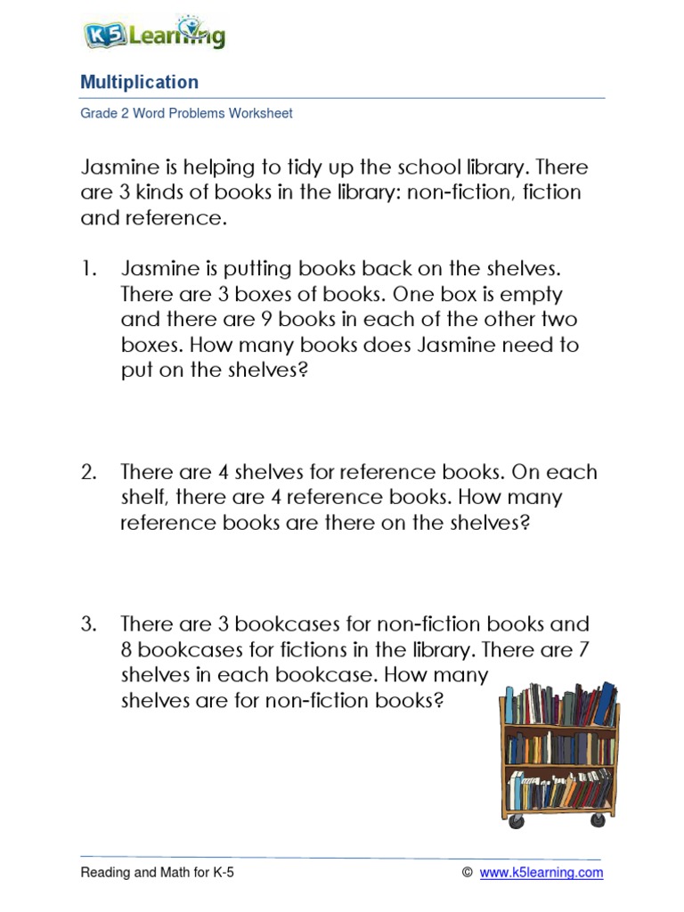 Multiplication: Grade 2 Word Problems Worksheet | PDF