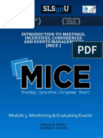 Introduction To Meetings, Incentives, Conferences and Events Managements (Mice)