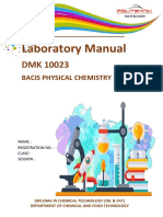 Laboratory Manual: Bacis Physical Chemistry