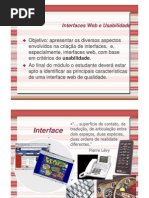 Interfaces Web e Usabilidade