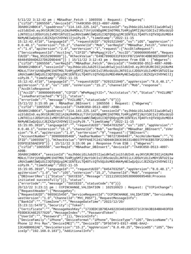 Esb api request response 23012023 pdf ios mobile software