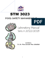 Laboratory Manual Sem - II 2022/2023: Food Safety Management