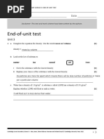 Unit 9 Test Answers for Grade 9 Maths | PDF
