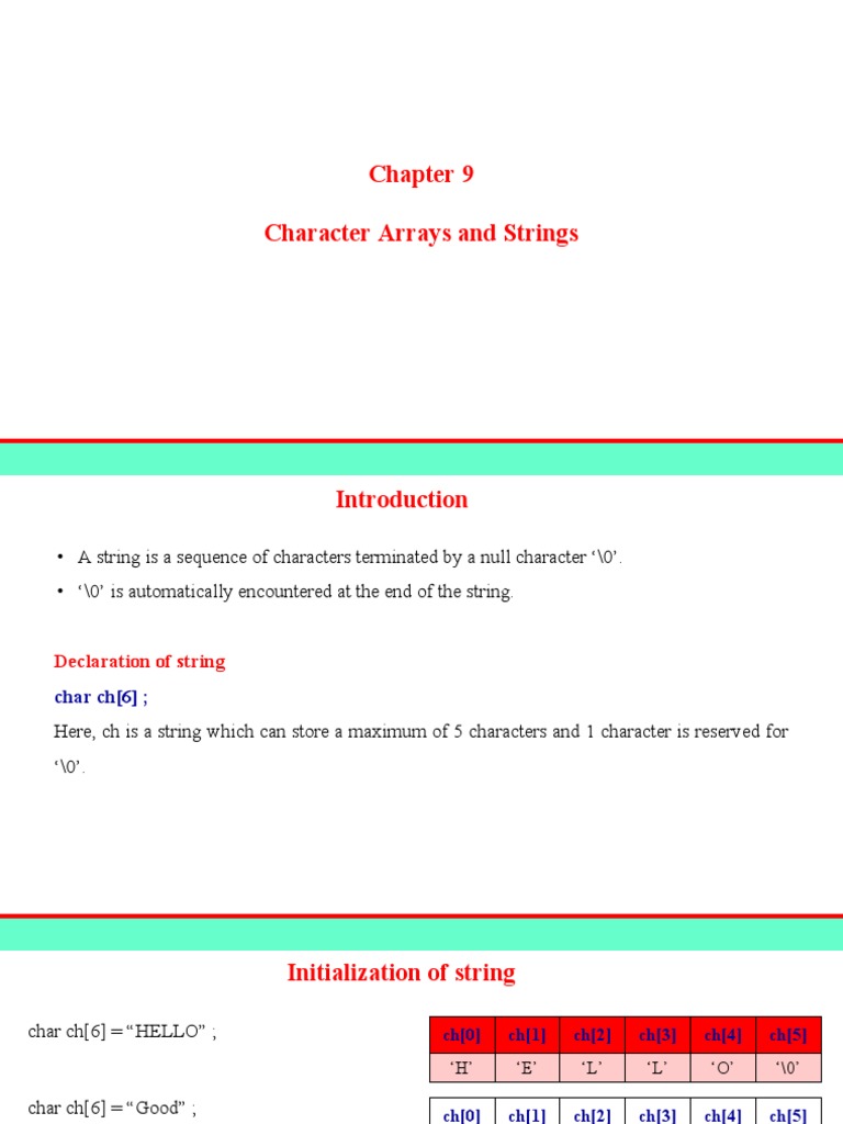 Character Arrays and Strings | PDF | String (Computer Science) | Software