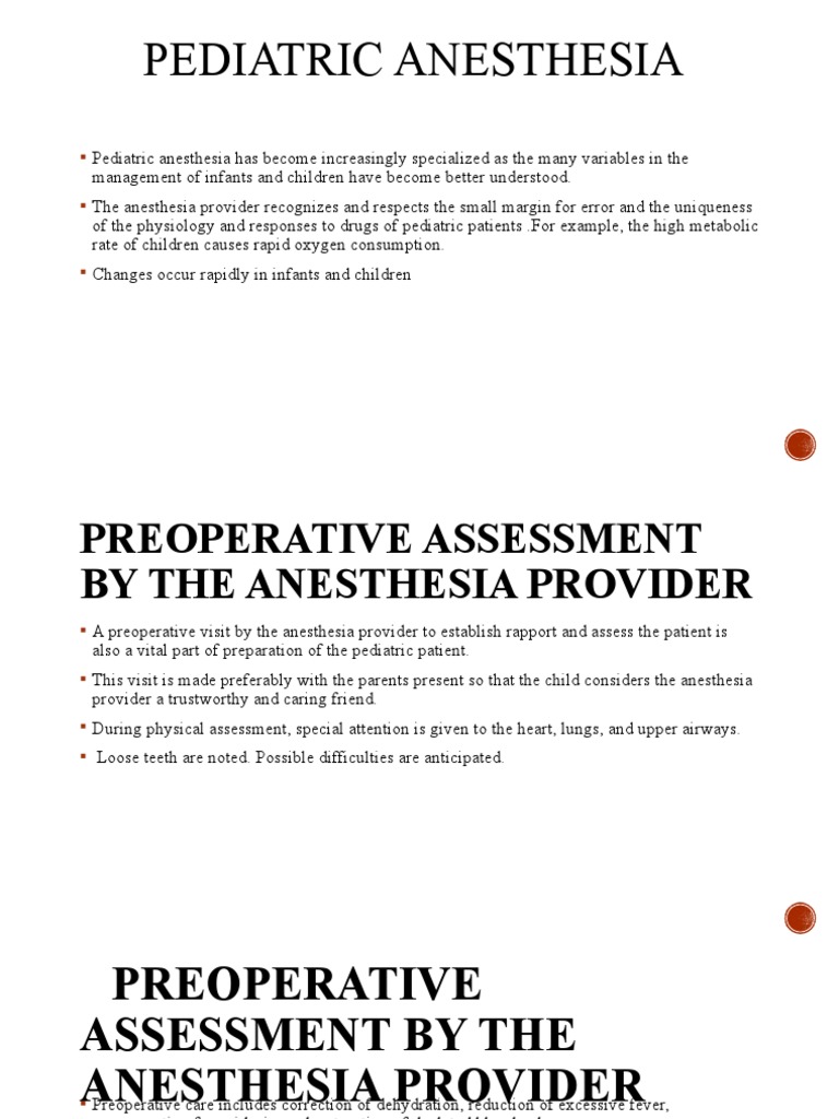 Pediatric Anesthesia PDF Anesthesia Health Care