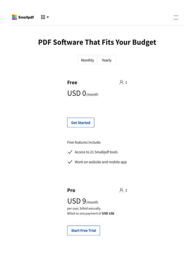 PDF Pricing | PDF | Mobile App | Image Scanner