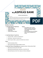 Klasifikasi Jenis Bank 1. Jenis Bank Menurut Kegiatannya Tujuan