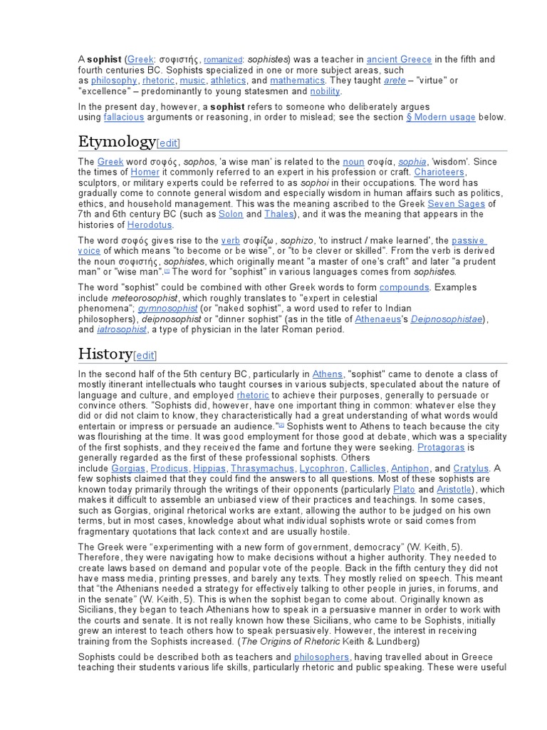 Notes Sophism | PDF | Ancient Greek Philosophy | Metaphilosophy