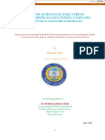 Analysis of Financial Structure of Manufacturing Companies