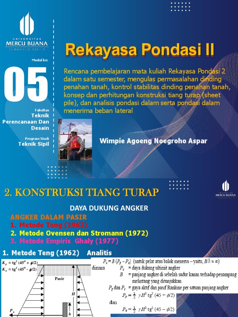 Modul Bahan Ajar Presentasi Rekayasa Pondasi 02 Tm 05 Rev Wa03 Pdf