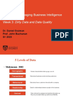 INFS 6018: Managing Business Intelligence Week 3: Dirty Data and Data Quality