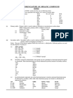 Nomenclature of Organic Compound (11th) Notes