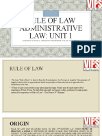 Rule of Law Administrative Law: Unit 1: Kanchan Lavania, Assistant Professor, VSLLS, Vips, Delhi