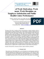 Factors Affecting Employee Satisfaction and Public Health Center Performance: The Role of Work Motivation, Work Environment and Work Discipline