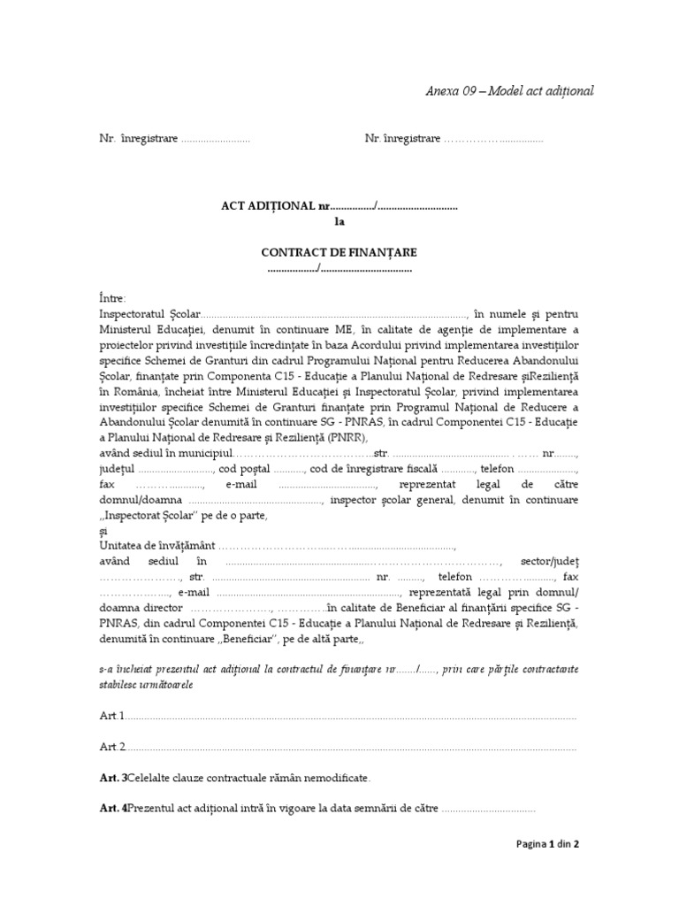 Anexa 09 Model Act-Aditional | PDF