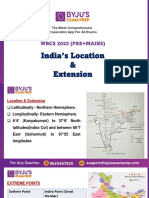 India's Location & Extension: WBCS 2023 (PRE+MAINS)